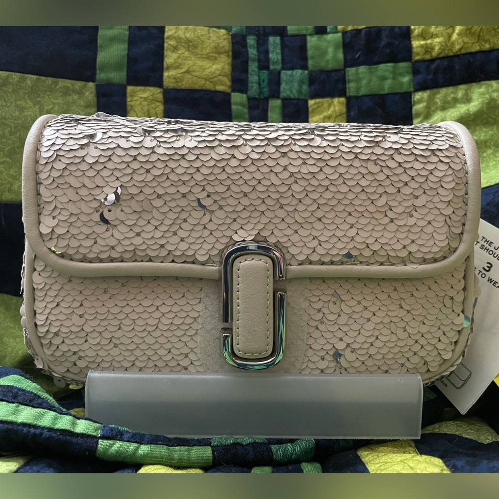 The J Marc Jacobs Soft Shoulder The Mini Shoulder Cream Sequined Bag